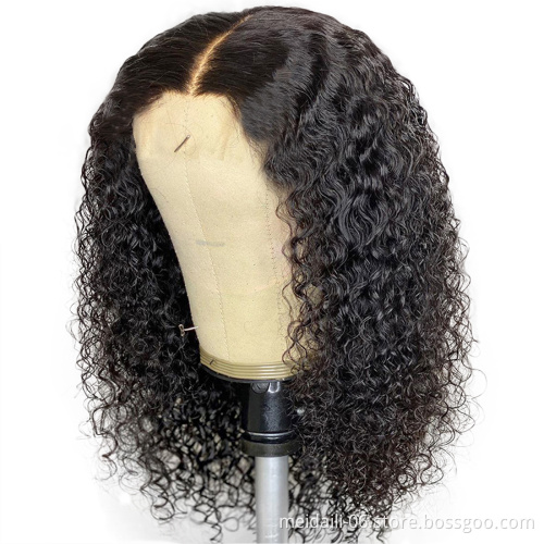 Lace Front Human Hair Wigs Brazilian Front Lace Wigs With Baby Hair Soft Black Deep Curly Style Wigs For Black Women